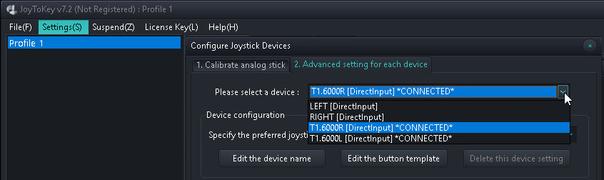 JoyToKey - Configure Joystick Devices