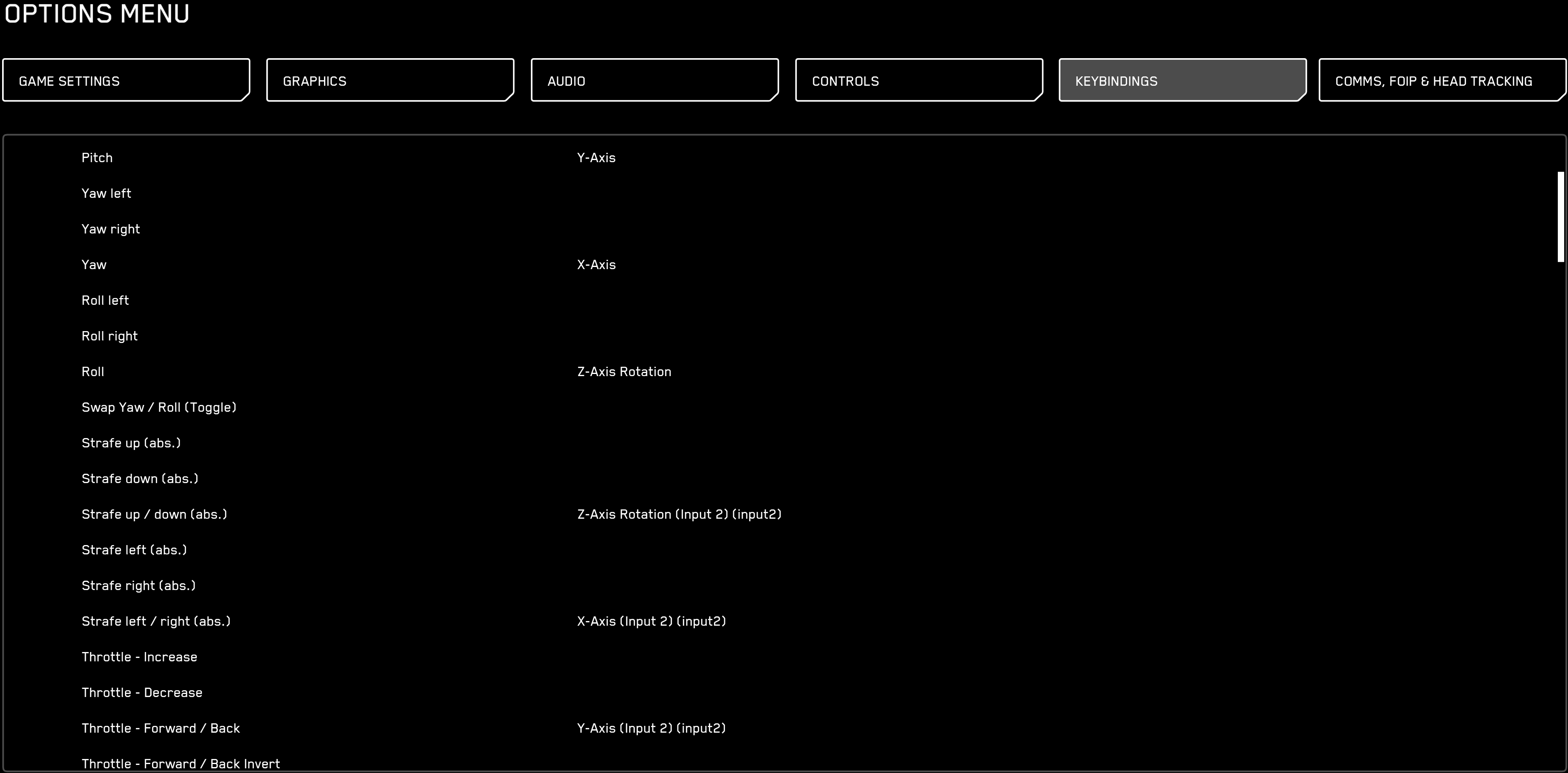 Star Citizen - Bindings