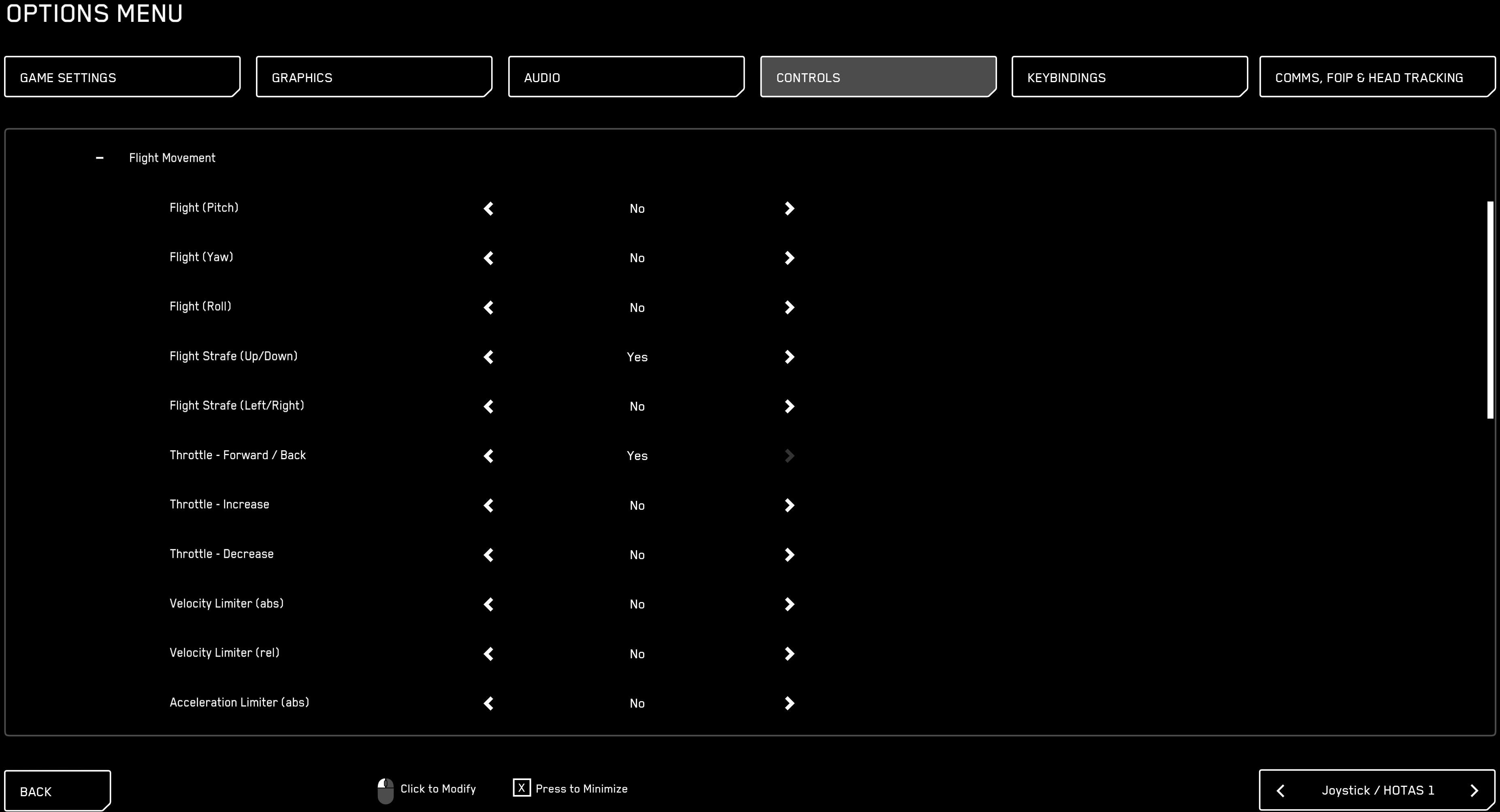 Star Citizen - Inversion of Bindings