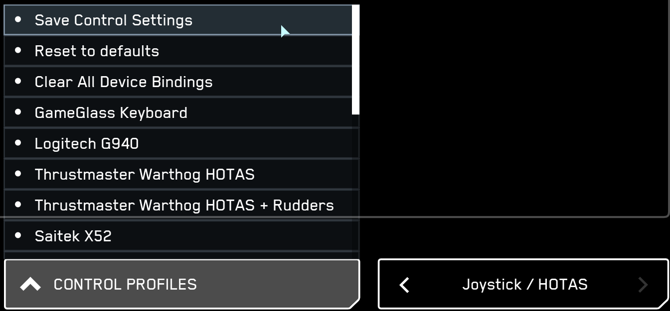 Star Citizen - Save Control Settings