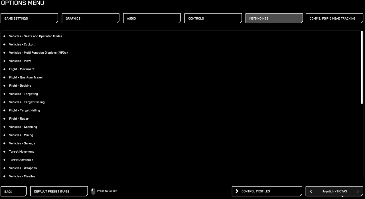 Star Citizen - Keybindings